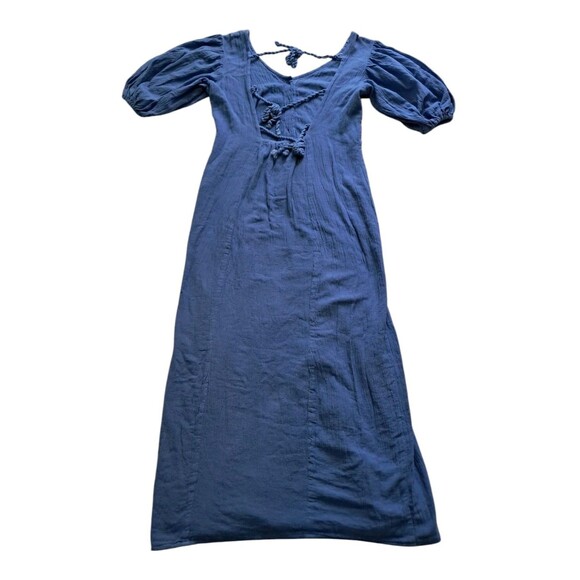 NWT Free People Jen's Pirate Booty Dress Women's XS Blue Paraguay Maxi Nautical - Picture 3 of 14